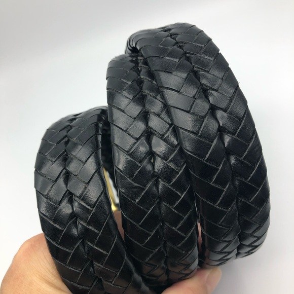 COACH Black Leather Braided Belt Size 42 inches XL - Picture 4 of 9